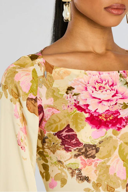 Aurelie | Floral Bell Sleeve Maxi Dress