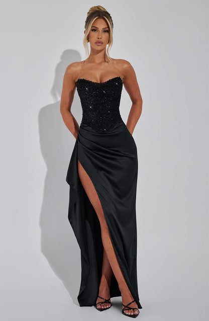 Emrielle | Beaded Corset Formal Maxi Dress