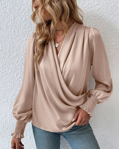 Celeste | Wrap Front Long Sleeve Blouse