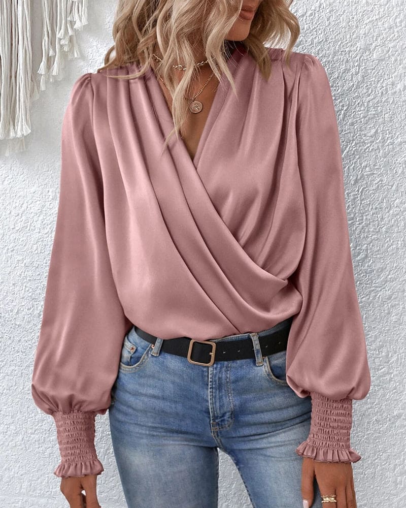 Celeste | Wrap Front Long Sleeve Blouse