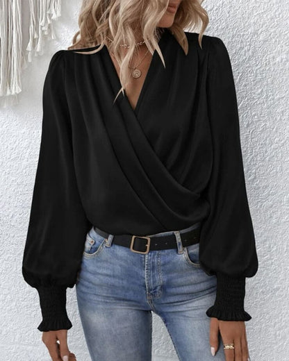 Celeste | Wrap Front Long Sleeve Blouse