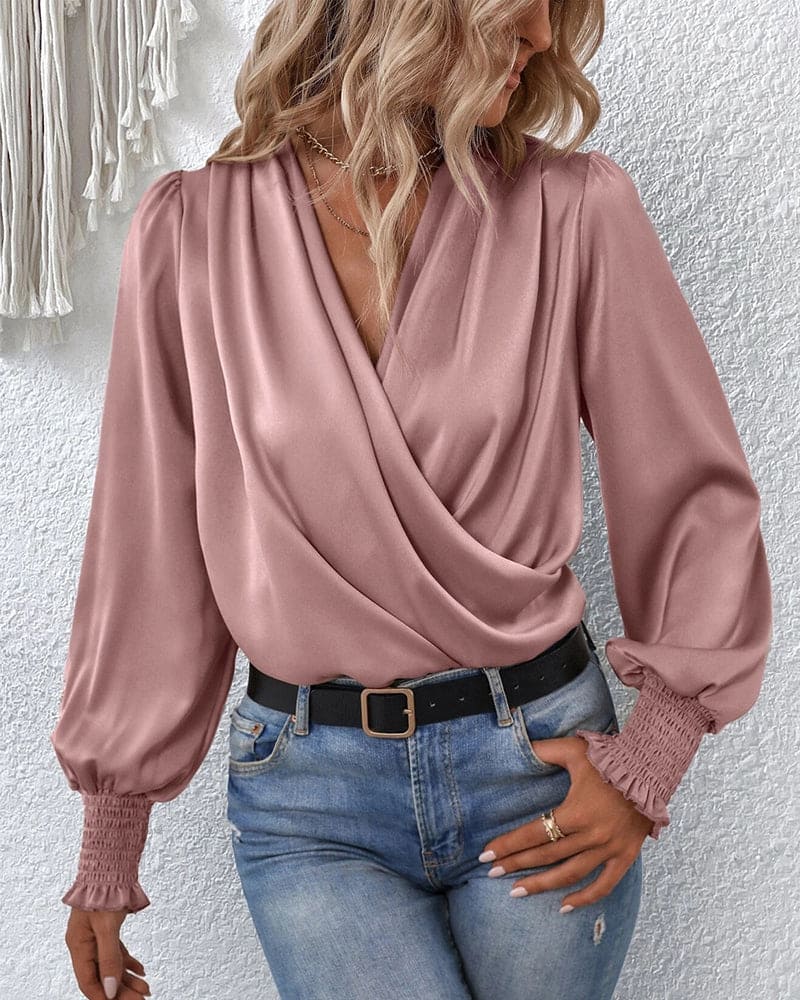 Celeste | Wrap Front Long Sleeve Blouse