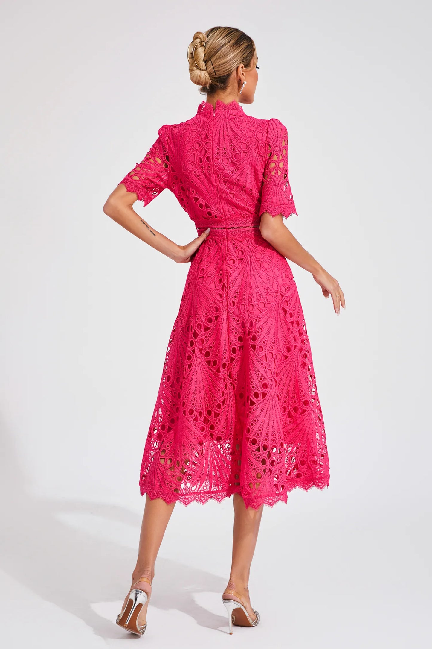 Jasmin | Women's Chic Pointed Midi Dress