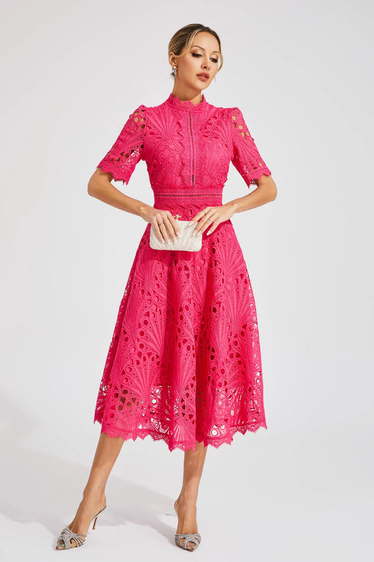 Jasmin | Women's Chic Pointed Midi Dress
