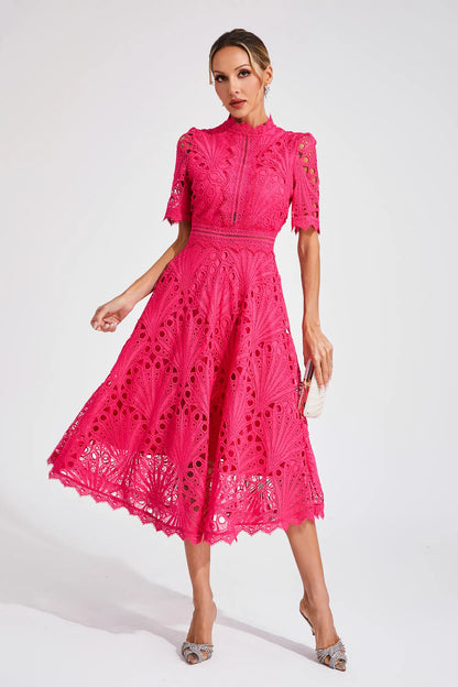 Jasmin | Women's Chic Pointed Midi Dress