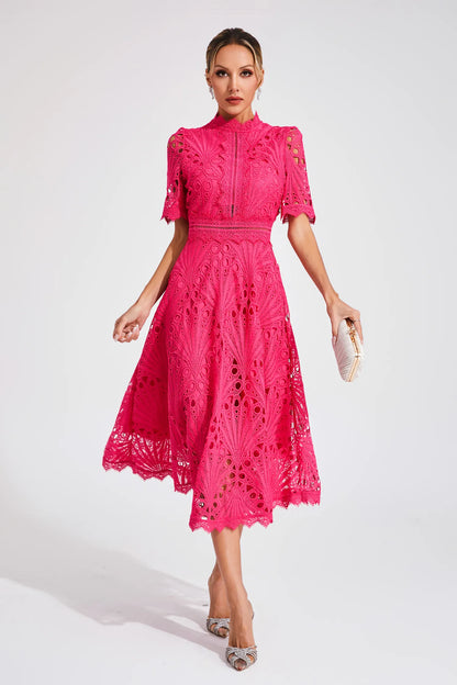 Jasmin | Women's Chic Pointed Midi Dress