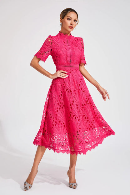 Jasmin | Women's Chic Pointed Midi Dress