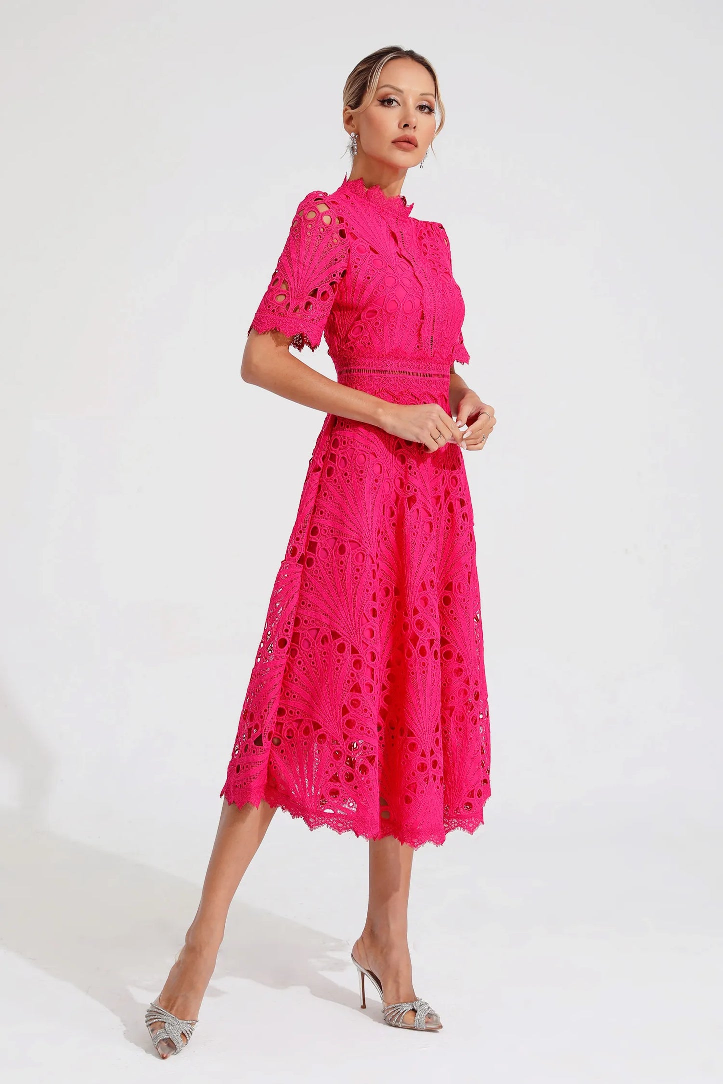 Jasmin | Women's Chic Pointed Midi Dress