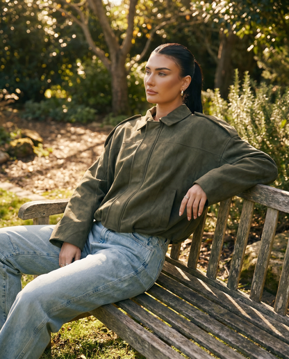 Daphne | Women's Relaxed Boxy Faux Suede Jacket