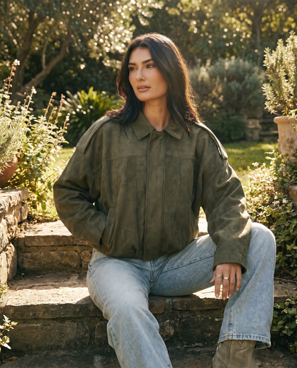 Daphne | Women's Relaxed Boxy Faux Suede Jacket