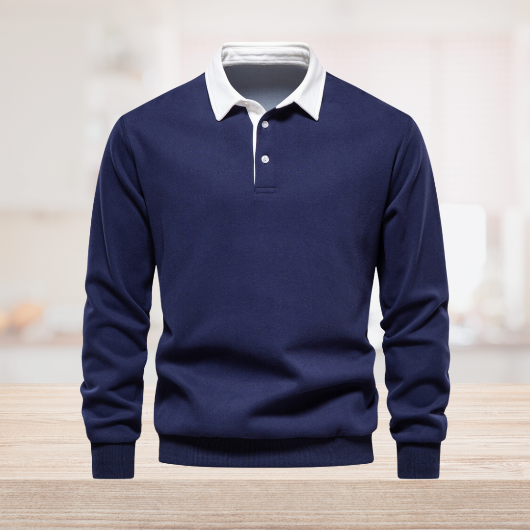 Marcello | Men’s Long Sleeve Polo with Heritage Collar