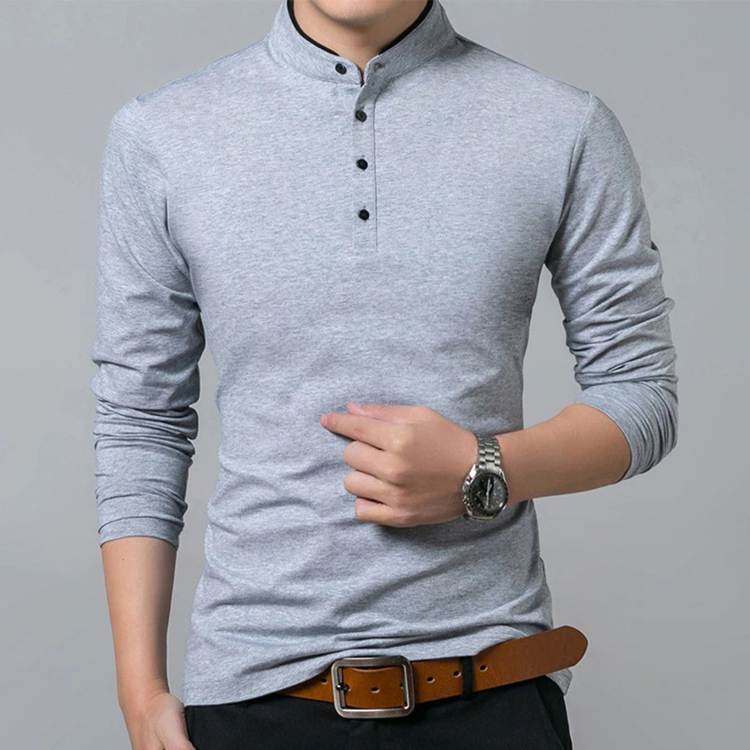 Lorenzo | Men’s Button Placket Long Sleeve Casual Shirt