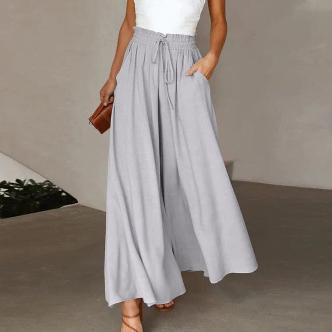 Terra | Smocked-Waist Wide-Leg Pants