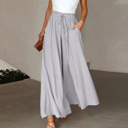 Terra | Smocked-Waist Wide-Leg Pants