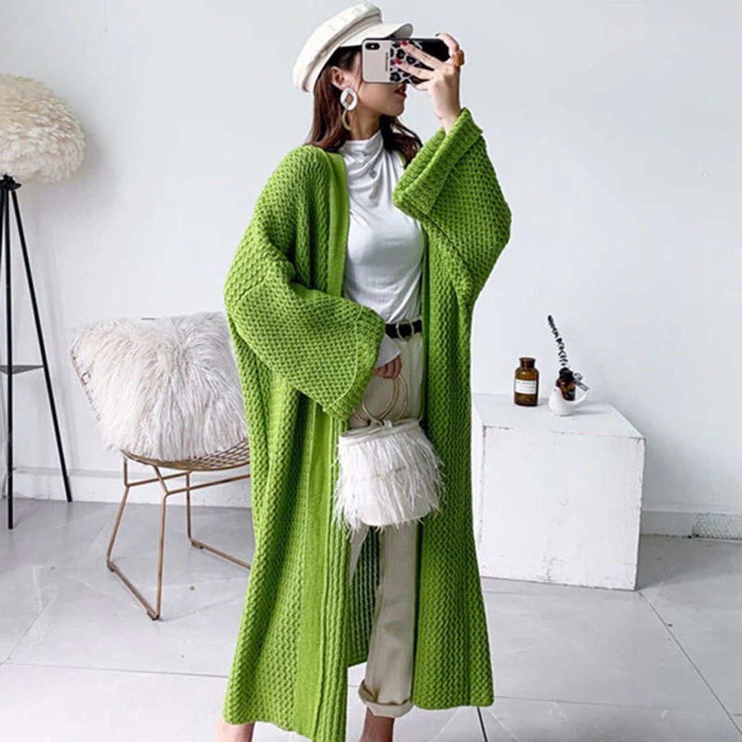 Frieda | Women's Long Knit Cardigan with Open Front