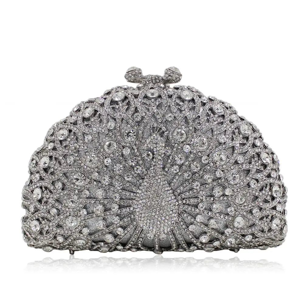 Fancy Bridal Metal Clutch Evening Bag Hollow Out Lady Crystal Mini Purse  Milanni Fashion   