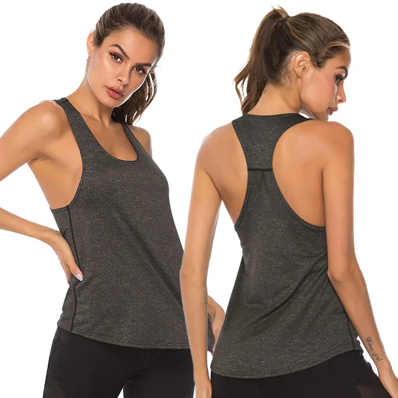 Sleeveless Yoga Top Women Quick Dry Breathable Running Sports Top Fitness Gym Workout Yoga Shirt Milanni Fashion