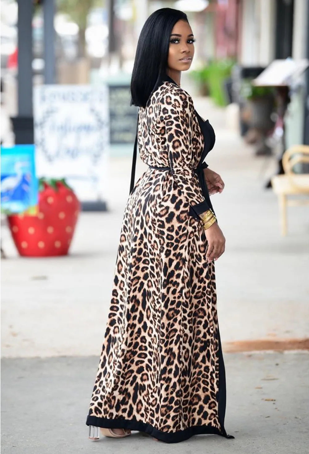 Sexy Spring Long Sleeve Coat and Pants Casual Outfit Women's Leopard Print Cardigan Suit Set Milanni Fashion