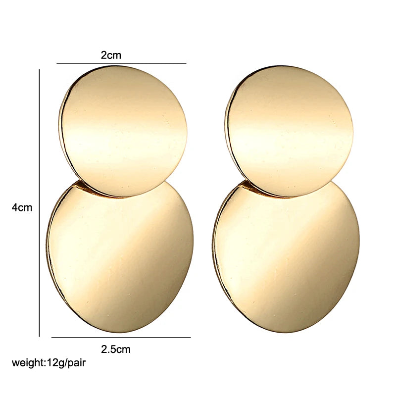 Statement Metal Earrings for Women Geometric Vintage Gold & Silver Color Drop Jewelry Milanni Fashion