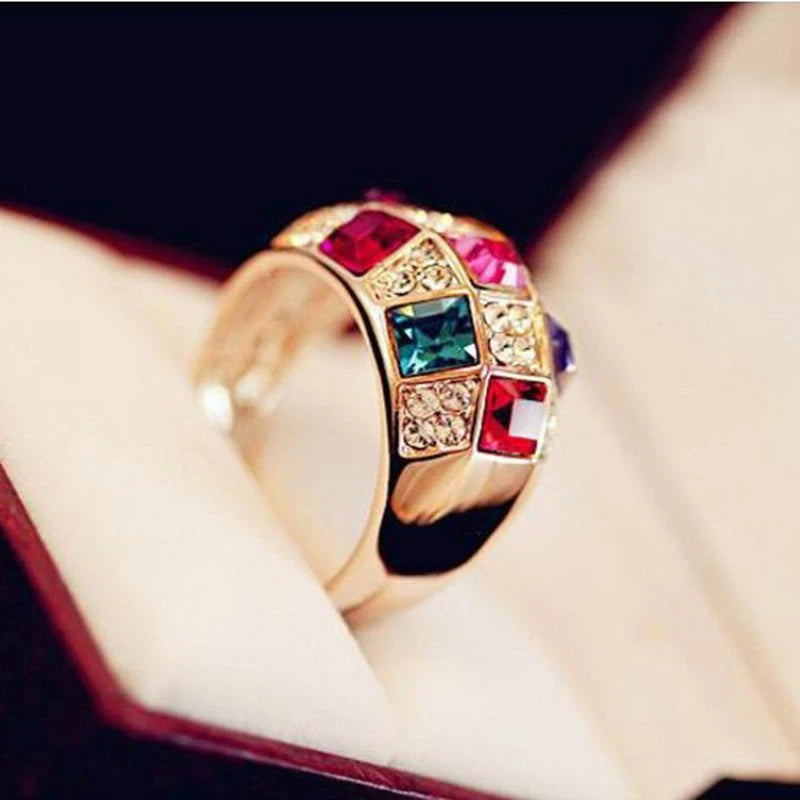 1 multi-color crystal luxury women's banquet dress ring rings Milanni Fashion