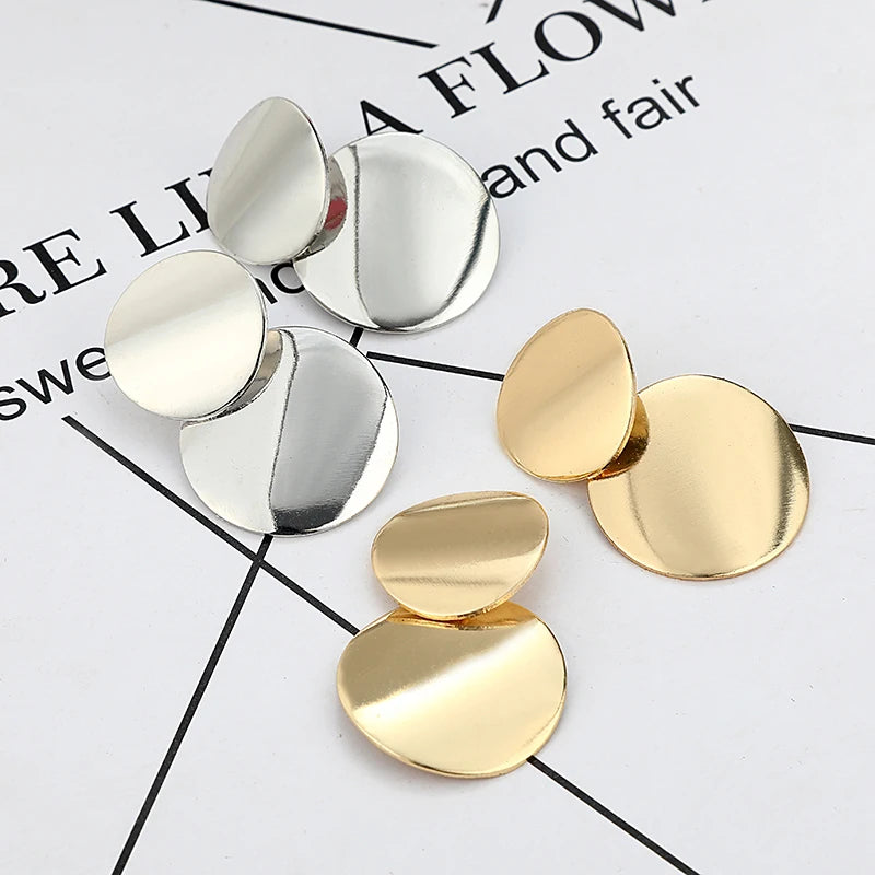 Statement Metal Earrings for Women Geometric Vintage Gold & Silver Color Drop Jewelry Milanni Fashion