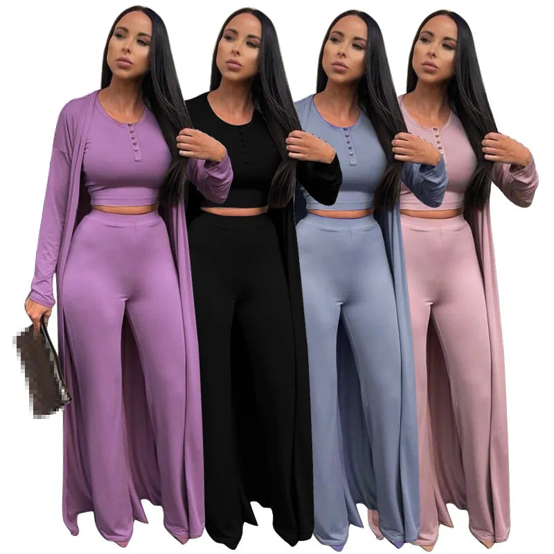 Sexy Three-Piece Pants Set Stylish Matching Outfit Elegant and Trendy Women's Pant Suit for Any Occasion Milanni Fashion