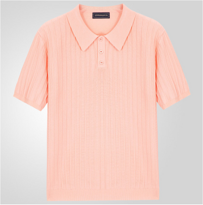 Orlando | Men’s Ribbed Knit Short Sleeve Polo Shirt