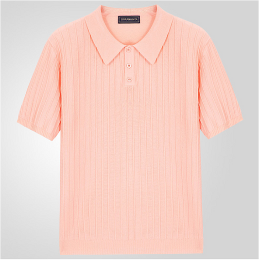Orlando | Men’s Ribbed Knit Short Sleeve Polo Shirt