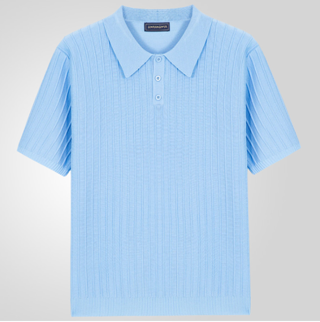 Orlando | Men’s Ribbed Knit Short Sleeve Polo Shirt