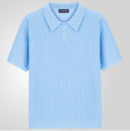 Orlando | Men’s Ribbed Knit Short Sleeve Polo Shirt