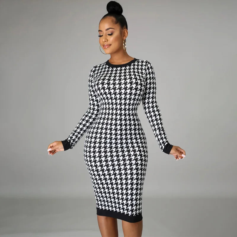 Long Sleeve Midi Dress Hollow Out Bodycon Sexy Streetwear for Women Autumn Winter Fashion Dress Midi Dress Milanni Fashion