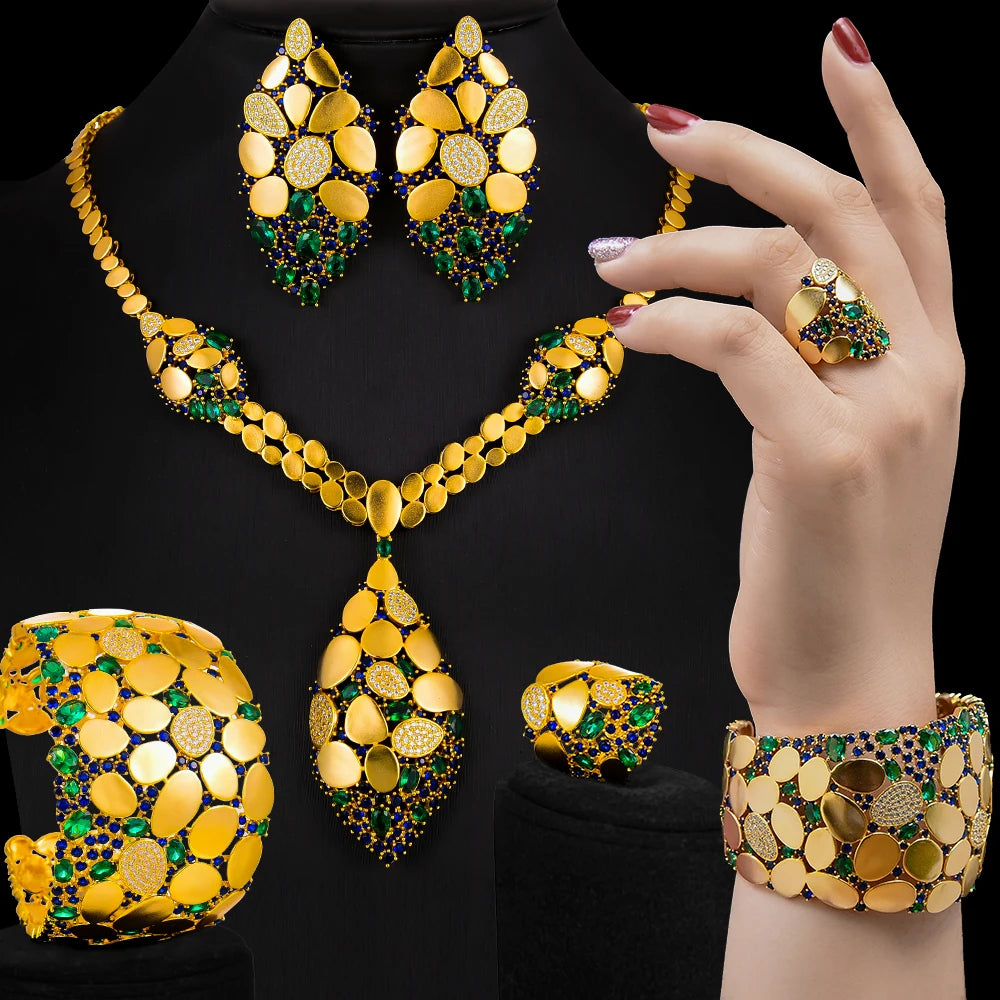 Bling Sequins Luxury Zircon Jewelry Set For Women Trendy And Modern Jewelry Jewelry Sets Milanni Fashion   