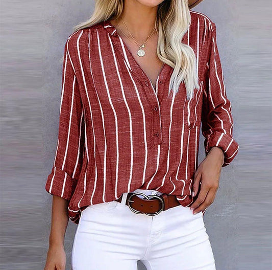 Natasha | Women's Relaxed Striped Summer Blouse