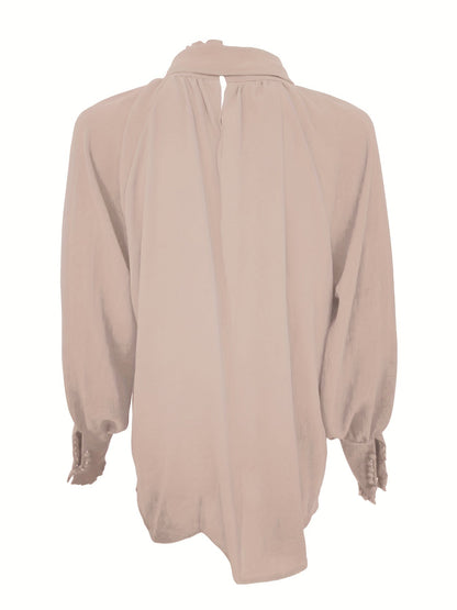 Tallulah | Tie Neck Ruffle Cuff Blouse