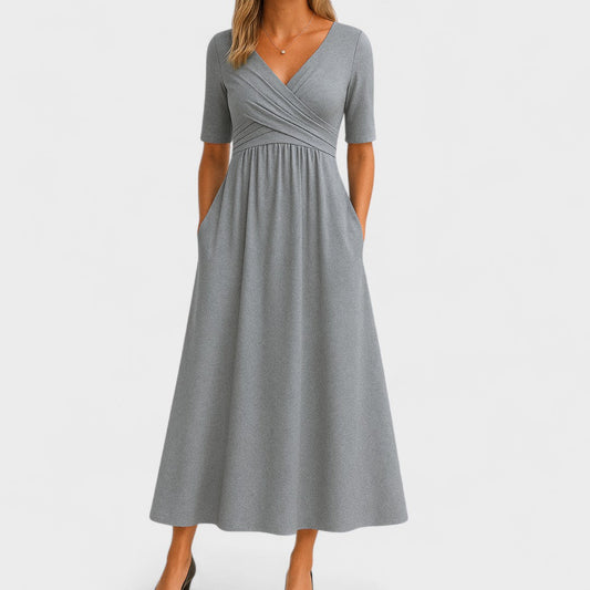 Elsa | Women's Dress in Wrap Style with V-Neck
