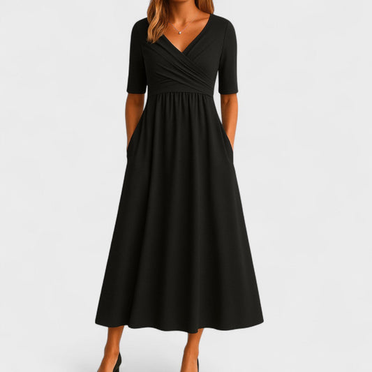 Elsa | Women's Dress in Wrap Style with V-Neck