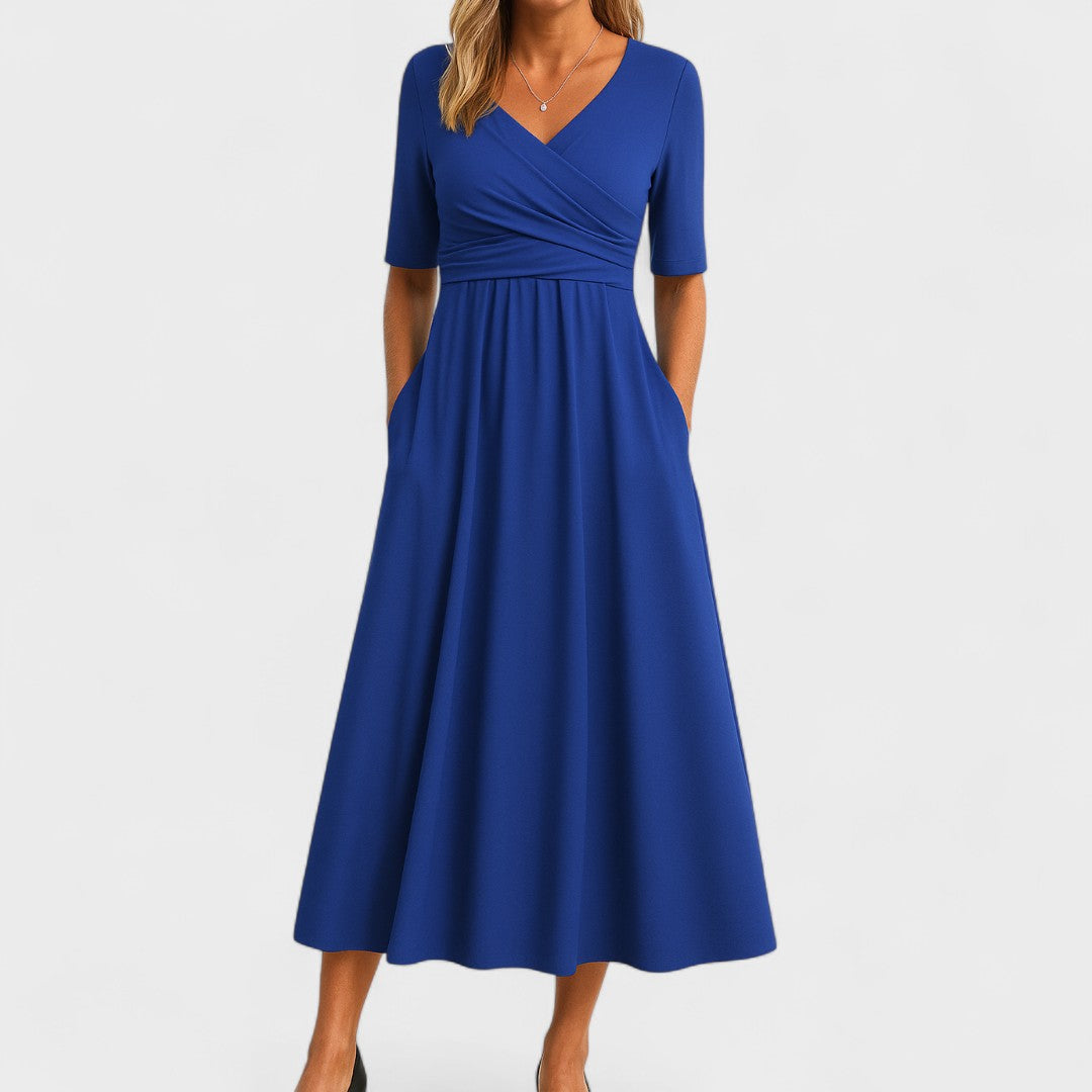 Elsa | Women's Dress in Wrap Style with V-Neck