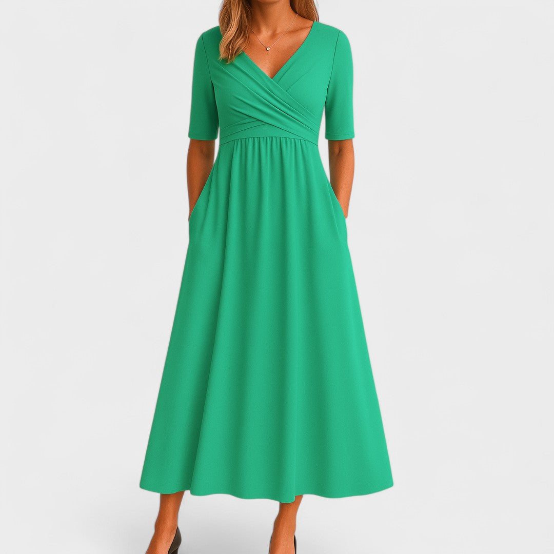 Elsa | Women's Dress in Wrap Style with V-Neck