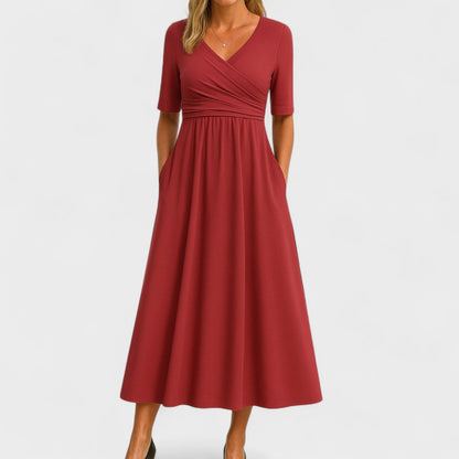 Elsa | Women's Dress in Wrap Style with V-Neck