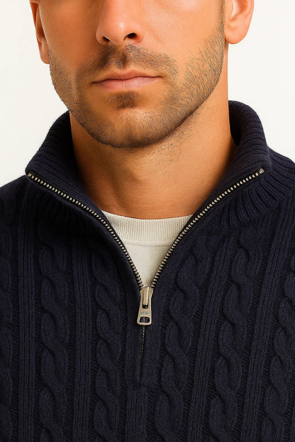 Corrado | Men's Breathable Knit Quarter-Zip Relaxed Sweater