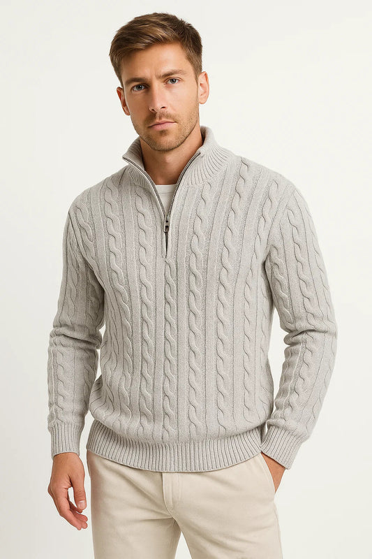Corrado | Men's Breathable Knit Quarter-Zip Relaxed Sweater