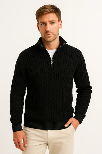 Corrado | Men's Breathable Knit Quarter-Zip Relaxed Sweater