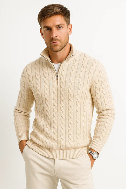 Corrado | Men's Breathable Knit Quarter-Zip Relaxed Sweater