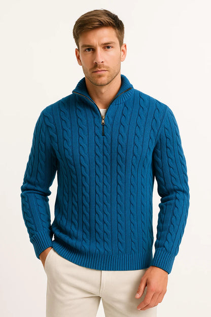 Corrado | Men's Breathable Knit Quarter-Zip Relaxed Sweater