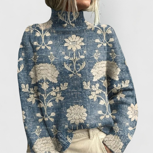 Barbara | Women's Natur Print Cozy Knit Sweater