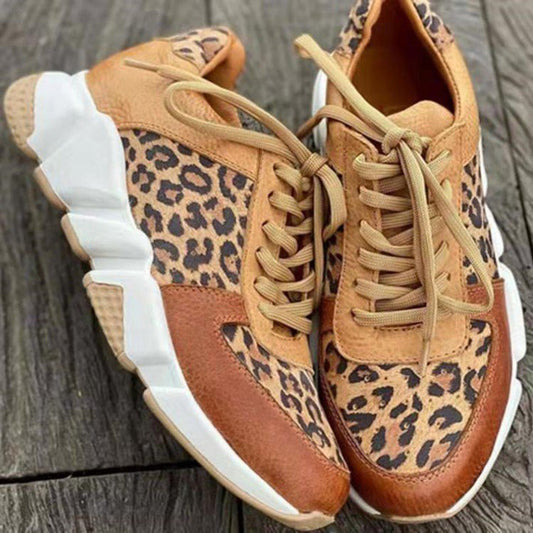 Elisa | Stylish Women's-Spring-Sneakers with Leopard Print and Lacing
