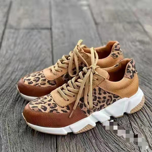 Elisa | Stylish Women's-Spring-Sneakers with Leopard Print and Lacing