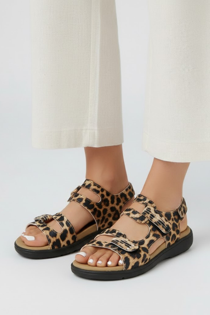 Andrea | Women's-Sandals with Heel and multiple Strap in Toe Area