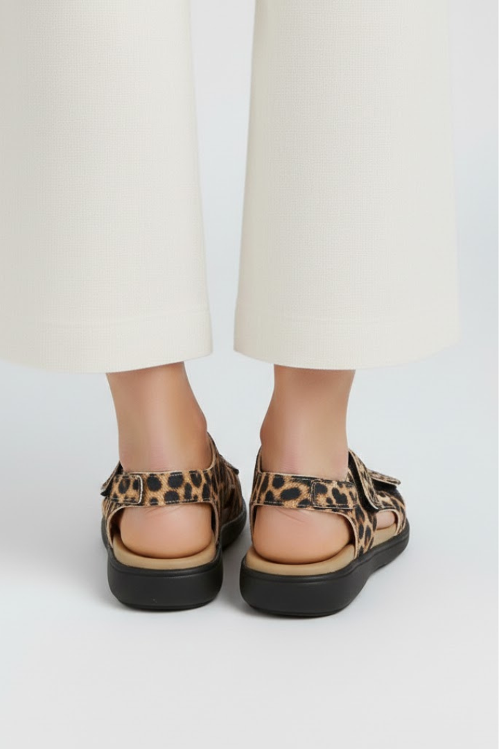 Andrea | Women's-Sandals with Heel and multiple Strap in Toe Area