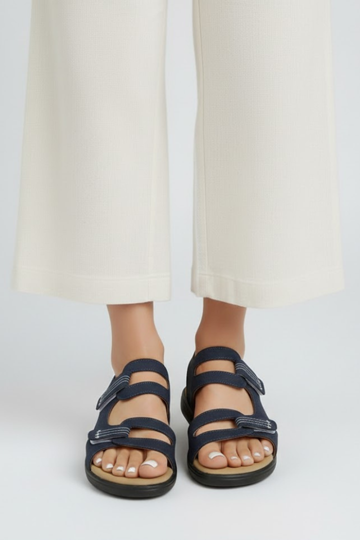 Andrea | Women's-Sandals with Heel and multiple Strap in Toe Area